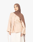 Beige Mélange Ribbon Kimono Top