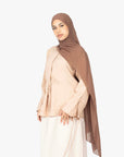 Beige Mélange Ribbon Kimono Top
