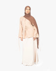 Beige Mélange Ribbon Kimono Top
