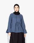Indigo Mélange Ribbon Kimono Top