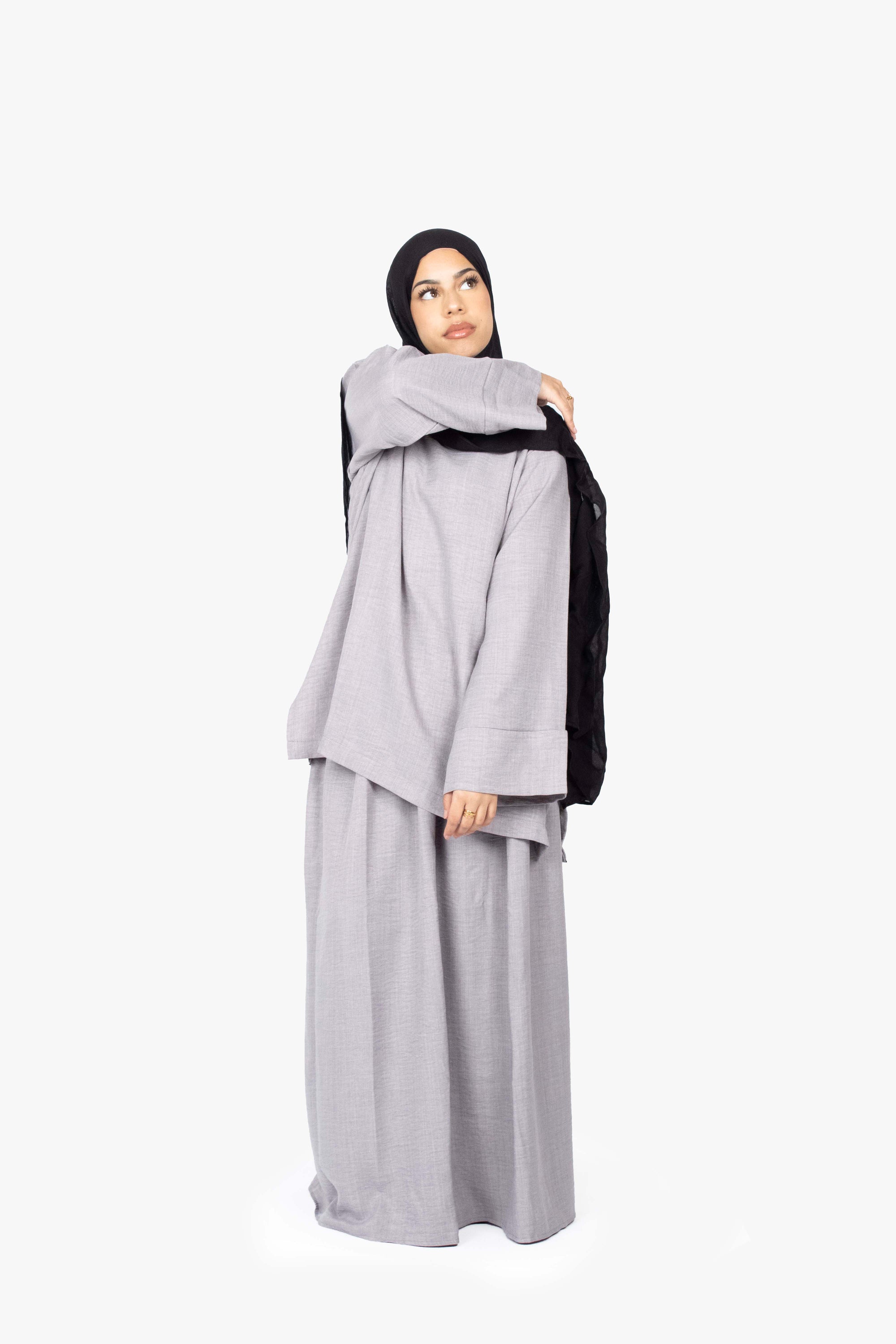 Grey Mélange Two-Piece Abaya