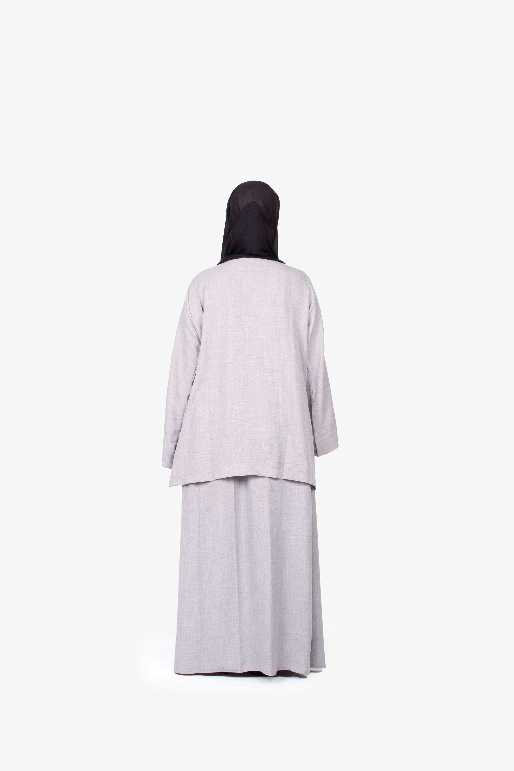 Grey Mélange Two-Piece Abaya