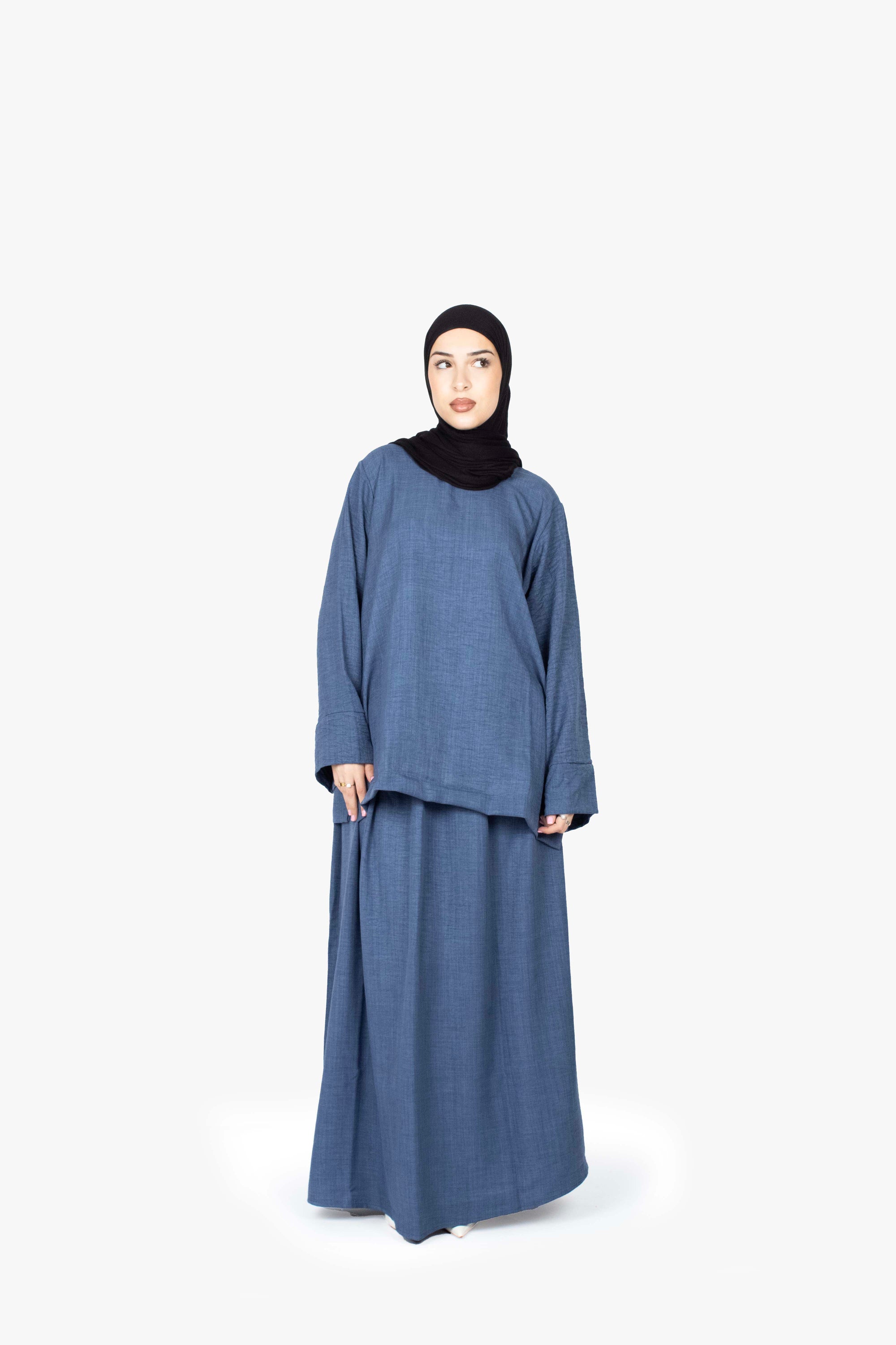 Indigo Mélange Two-Piece Abaya