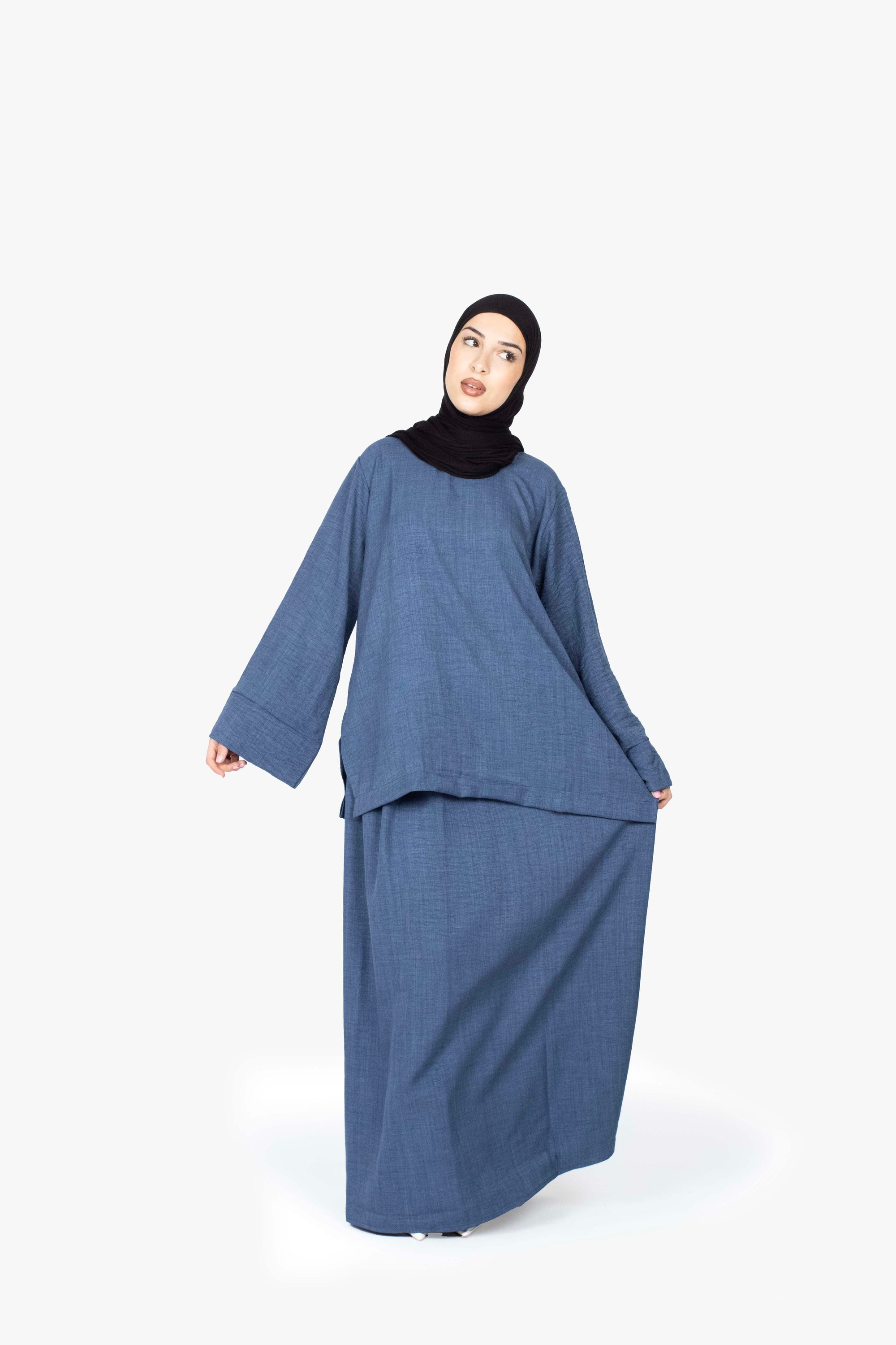 Indigo Mélange Two-Piece Abaya