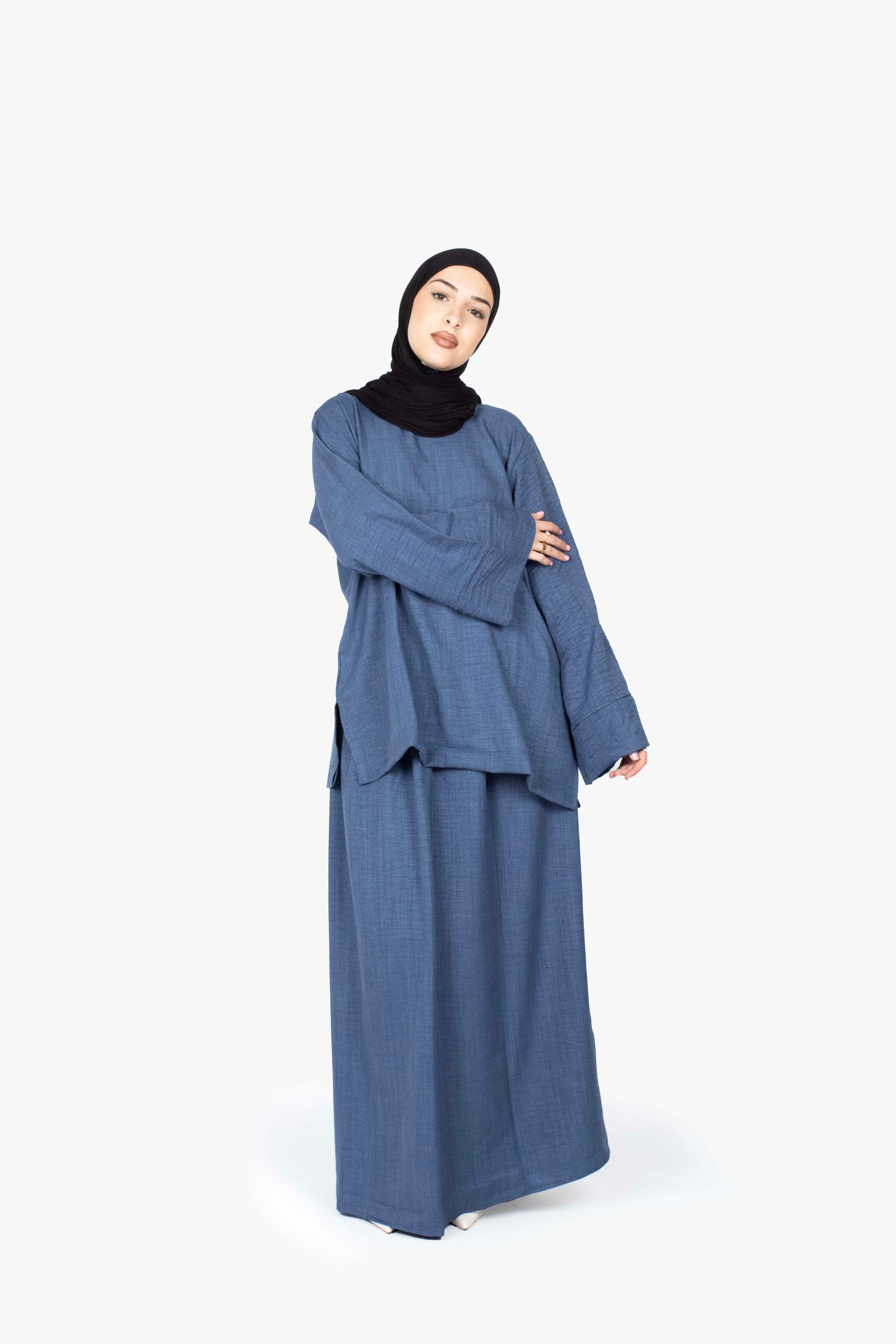 Indigo Mélange Two-Piece Abaya