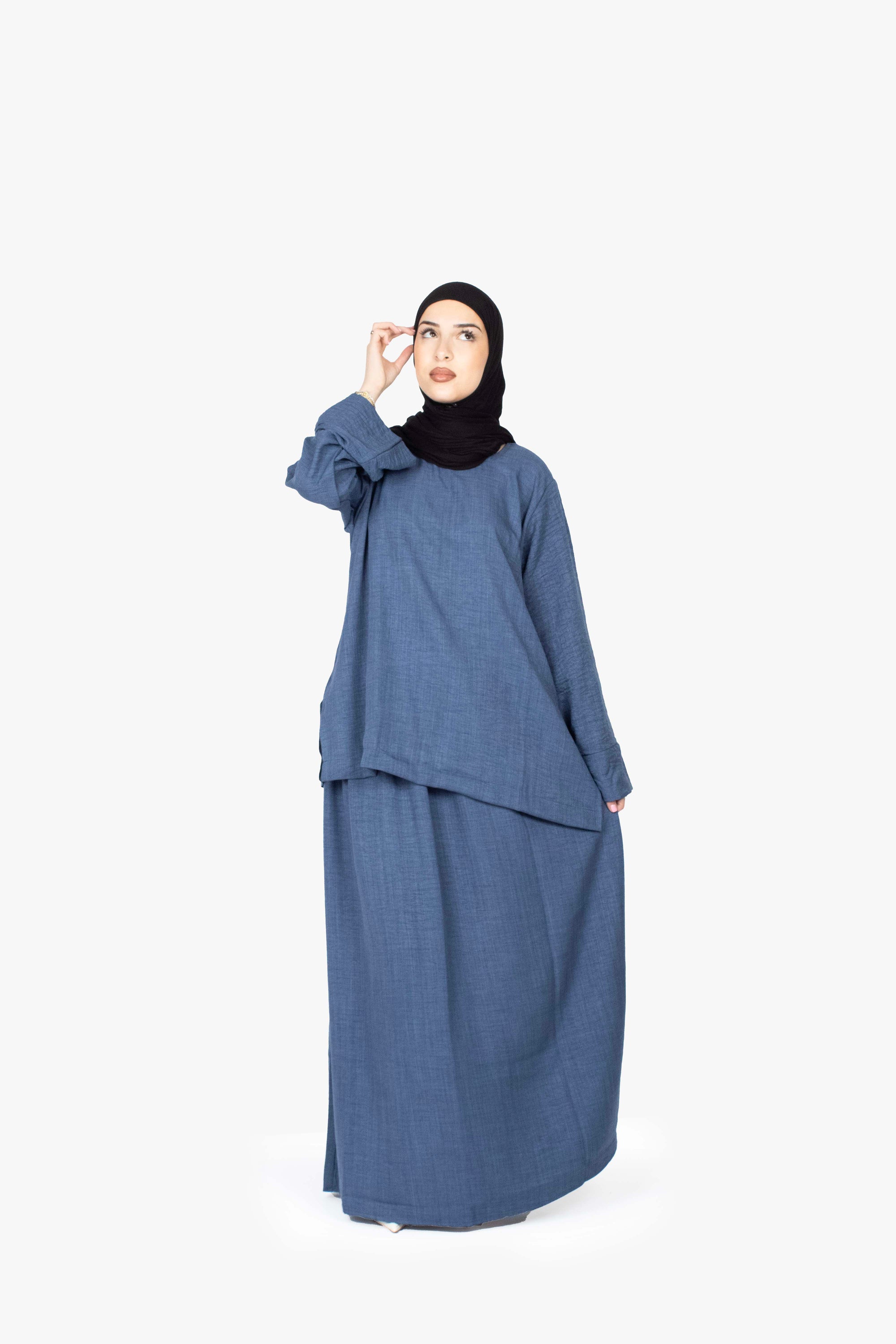 Indigo Mélange Two-Piece Abaya