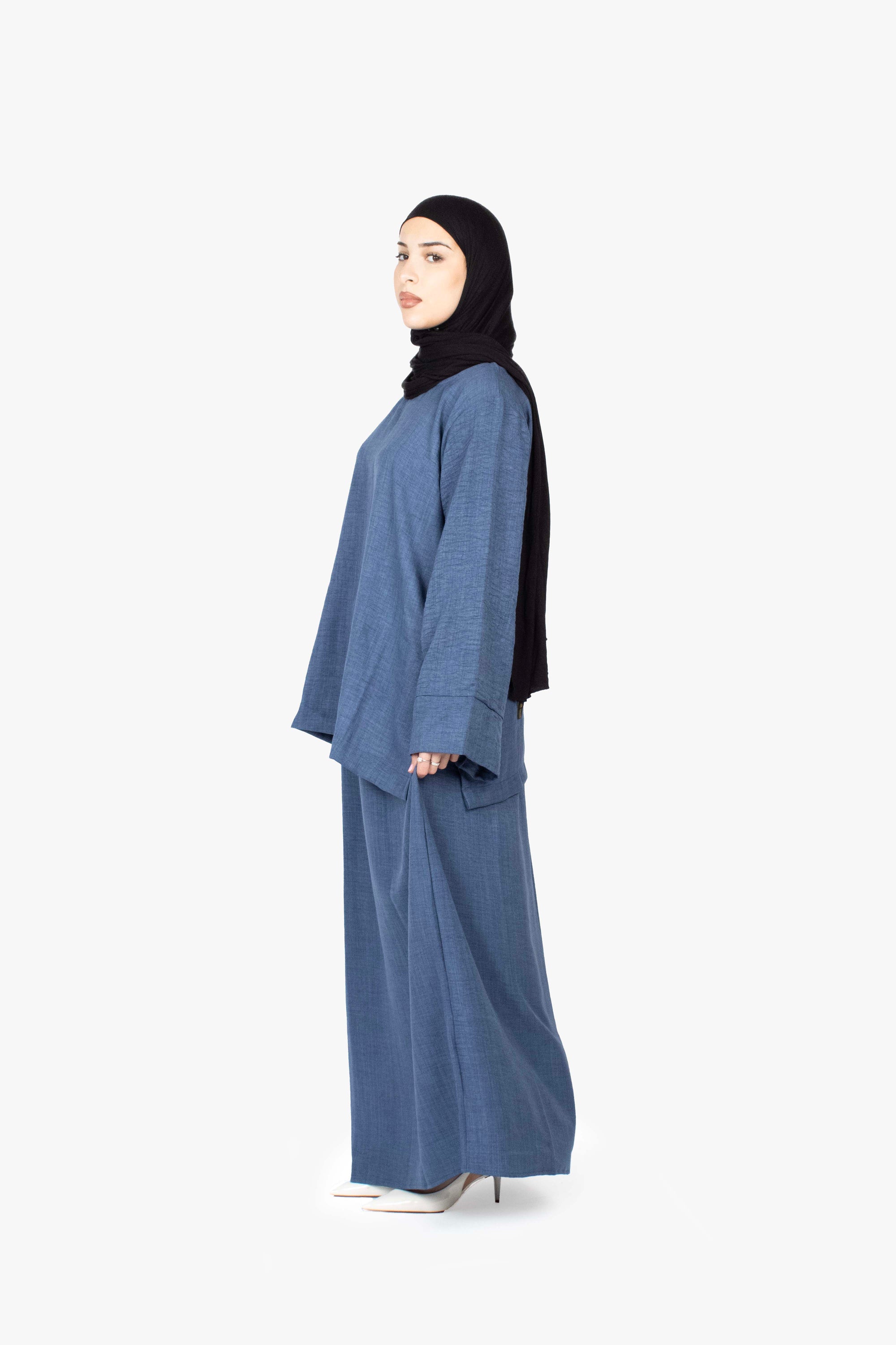 Indigo Mélange Two-Piece Abaya
