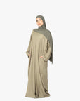 Khaki Mélange Pleat Abaya