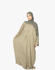 Khaki Mélange Pleat Abaya