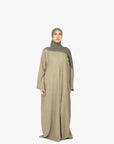 Khaki Mélange Pleat Abaya