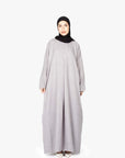 Grey Mélange Pleat Abaya
