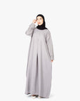 Grey Mélange Pleat Abaya
