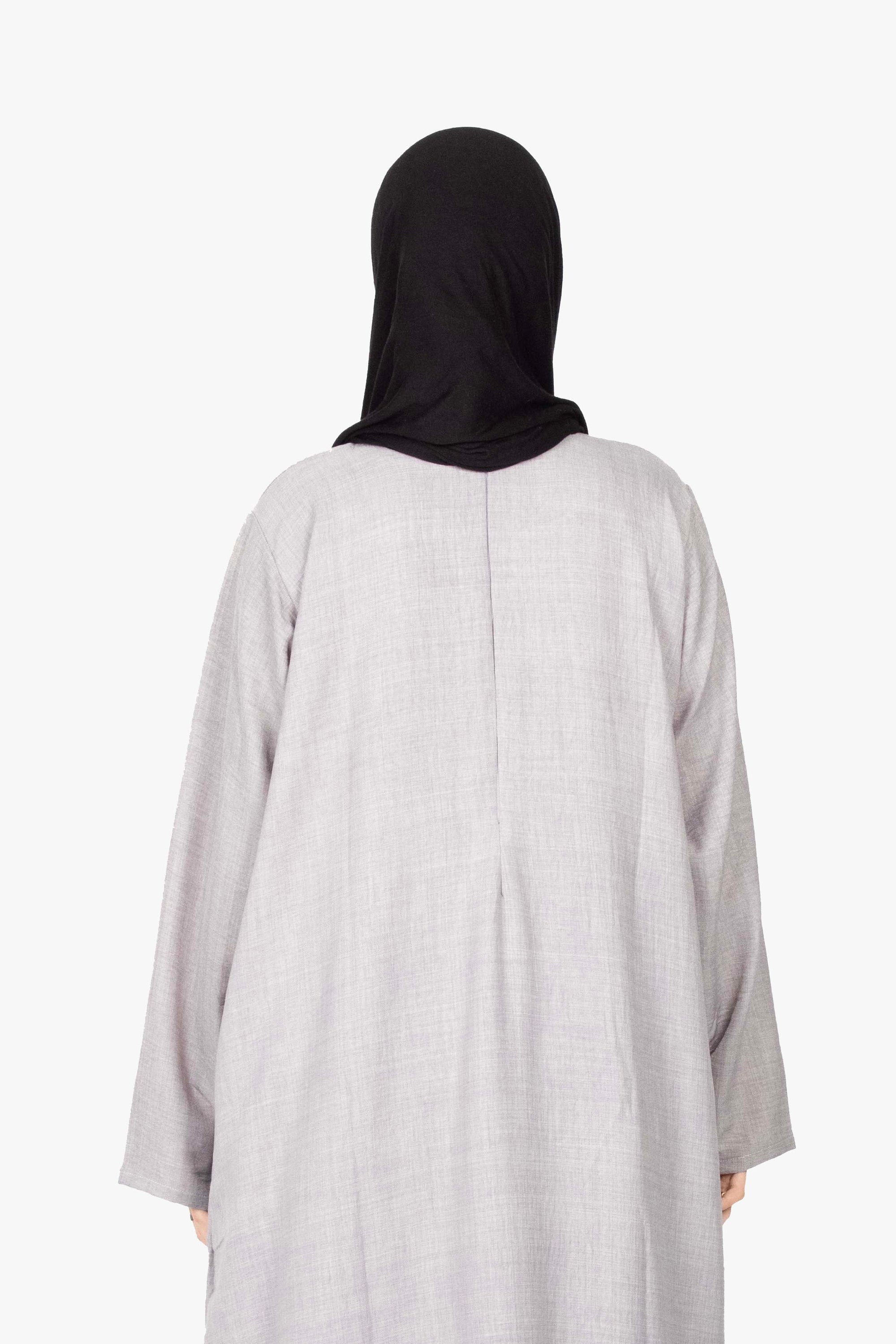 Grey Mélange Pleat Abaya