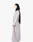 Grey Mélange Ribbon Kimono Abaya