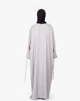 Grey Mélange Ribbon Kimono Abaya