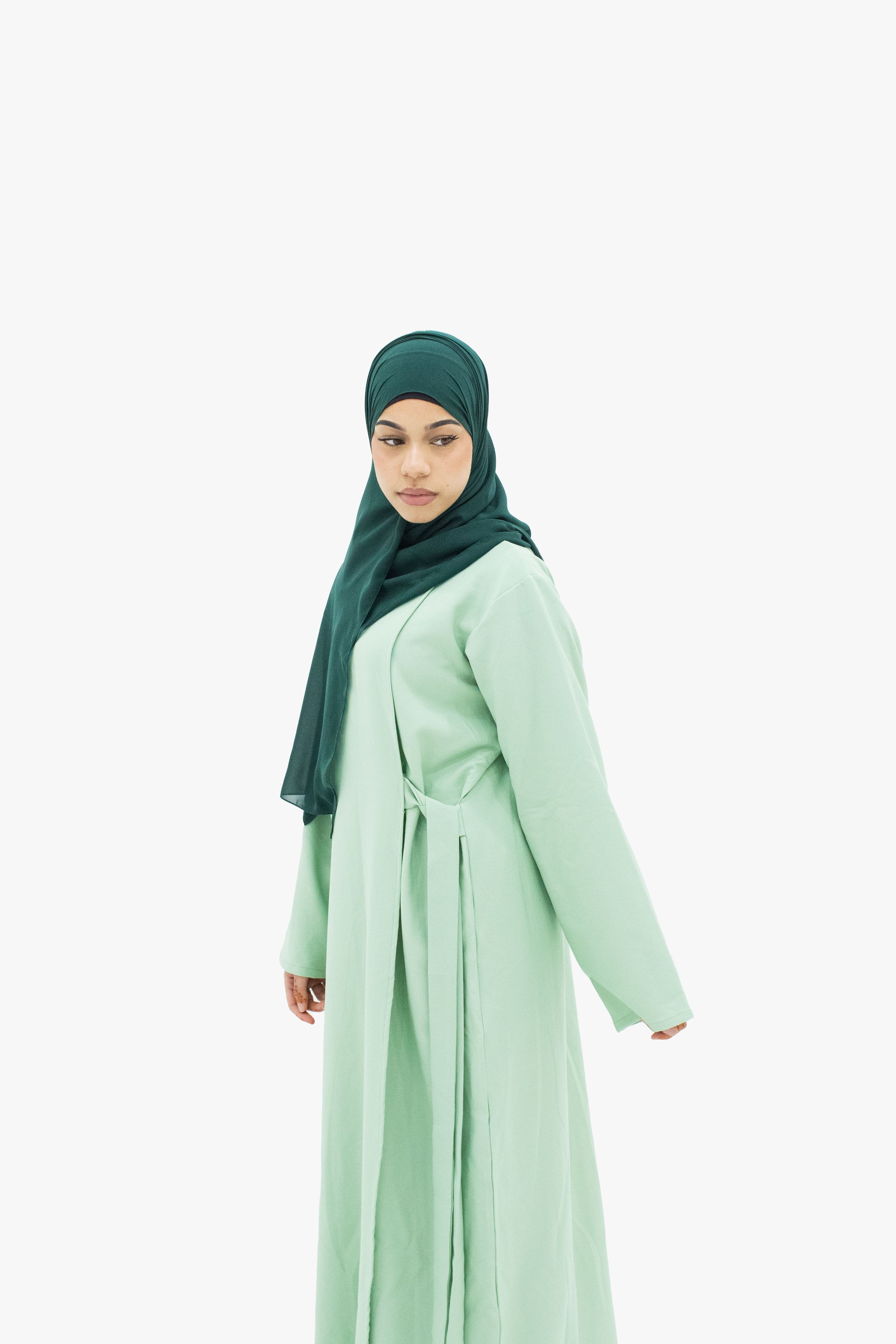 Pistachio Side Wrap Abaya