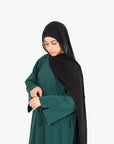 Forest Green Slit Kimono Sleeve Abaya