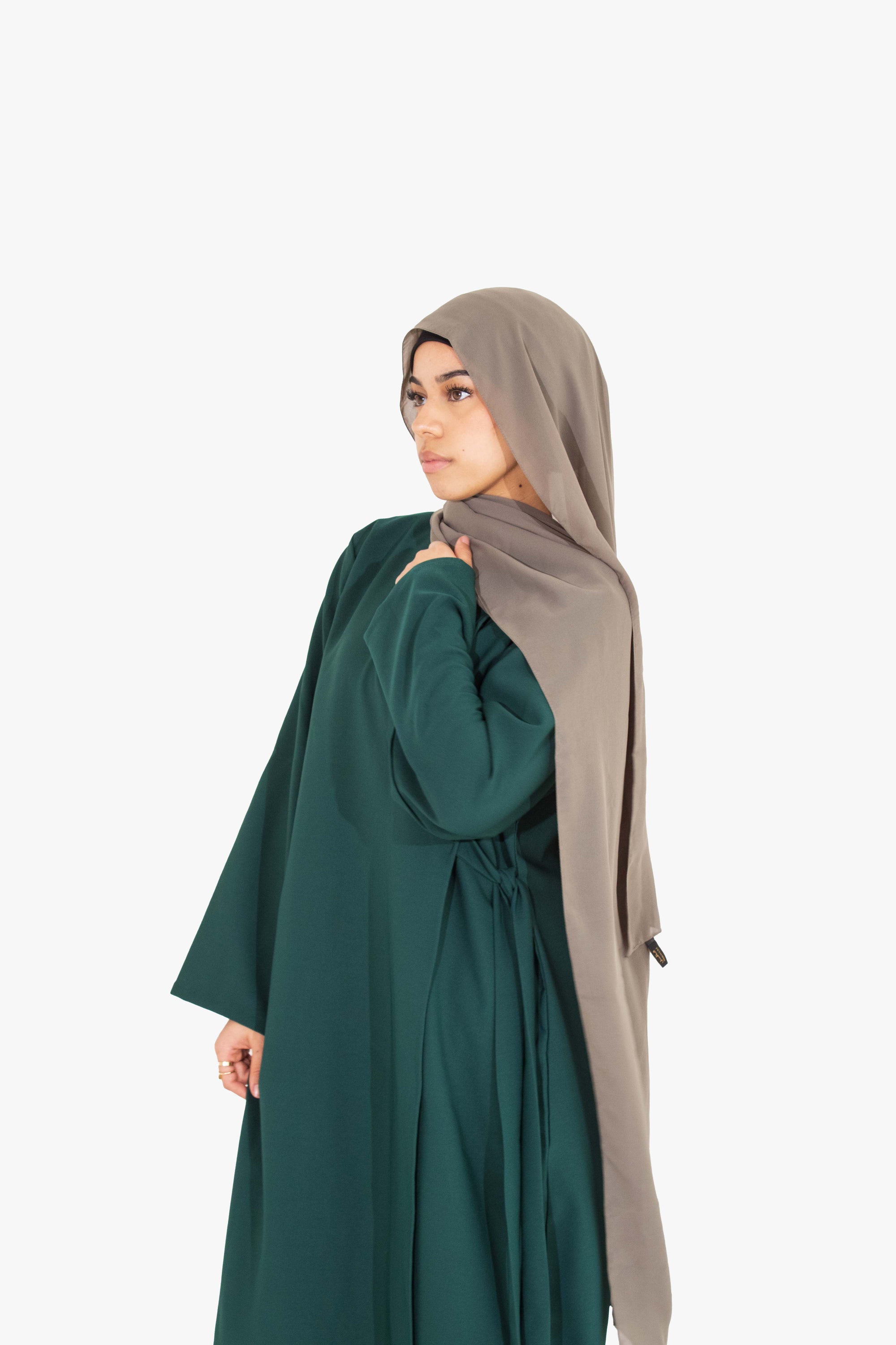 Forest Green Side Wrap Abaya