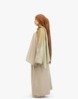 Khaki Brown Textured Two-Piece Abaya