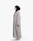 Anthracite and Grey Two-Tone Open Abaya
