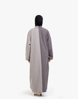 Anthracite and Grey Two-Tone Open Abaya