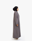 Anthracite and Grey Two-Tone Open Abaya