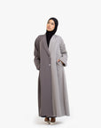 Anthracite and Grey Two-Tone Open Abaya