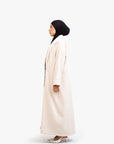Coffee and Beige Two-Tone Open Abaya