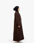 Coffee and Beige Two-Tone Open Abaya