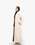 Coffee and Beige Two-Tone Open Abaya