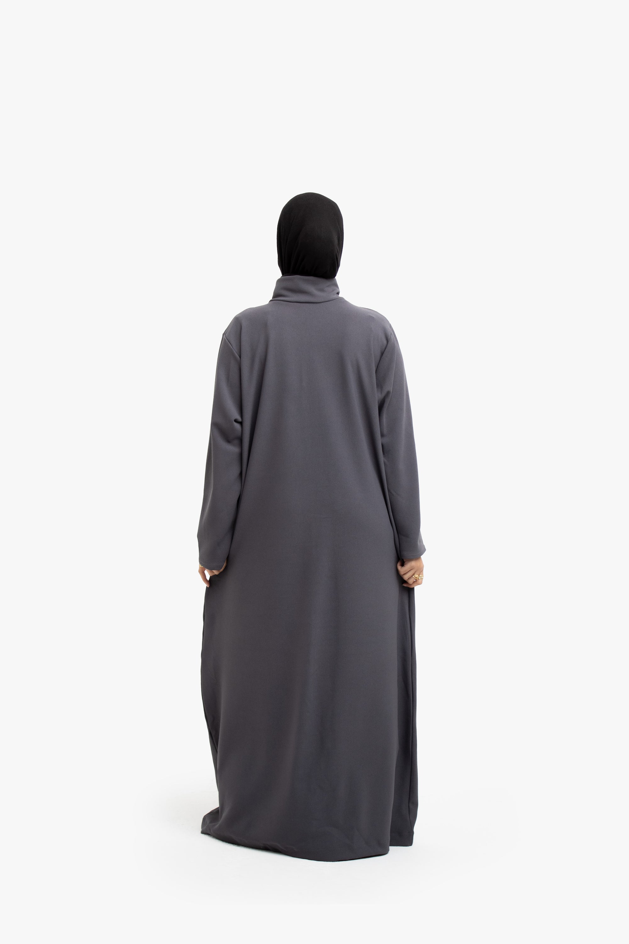 Grey Mock Neck Abaya