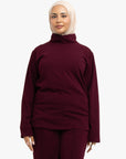 Burgundy Mock Neck Top