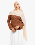 Hazelnut Mélange Wrap Top
