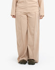 Nude High-Waisted Trousers