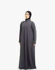 Grey Mock Neck Abaya