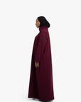 Burgundy Mock Neck Abaya