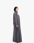 Grey Mock Neck Abaya