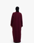 Burgundy Mock Neck Abaya