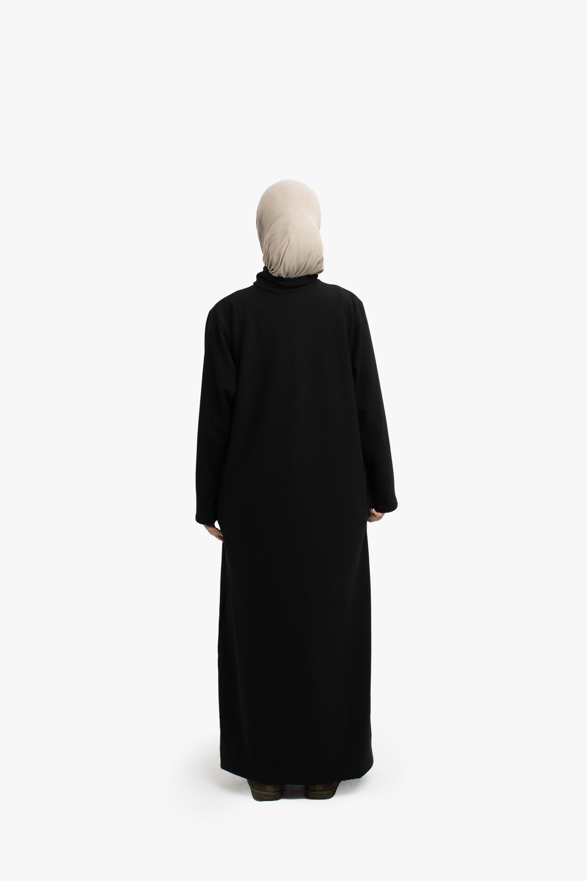 Black Mock Neck Abaya
