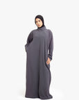 Grey Mock Neck Abaya