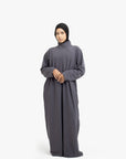Grey Mock Neck Abaya
