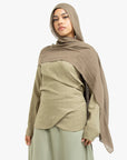 Khaki Mélange Wrap Top