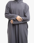 Grey Mock Neck Abaya