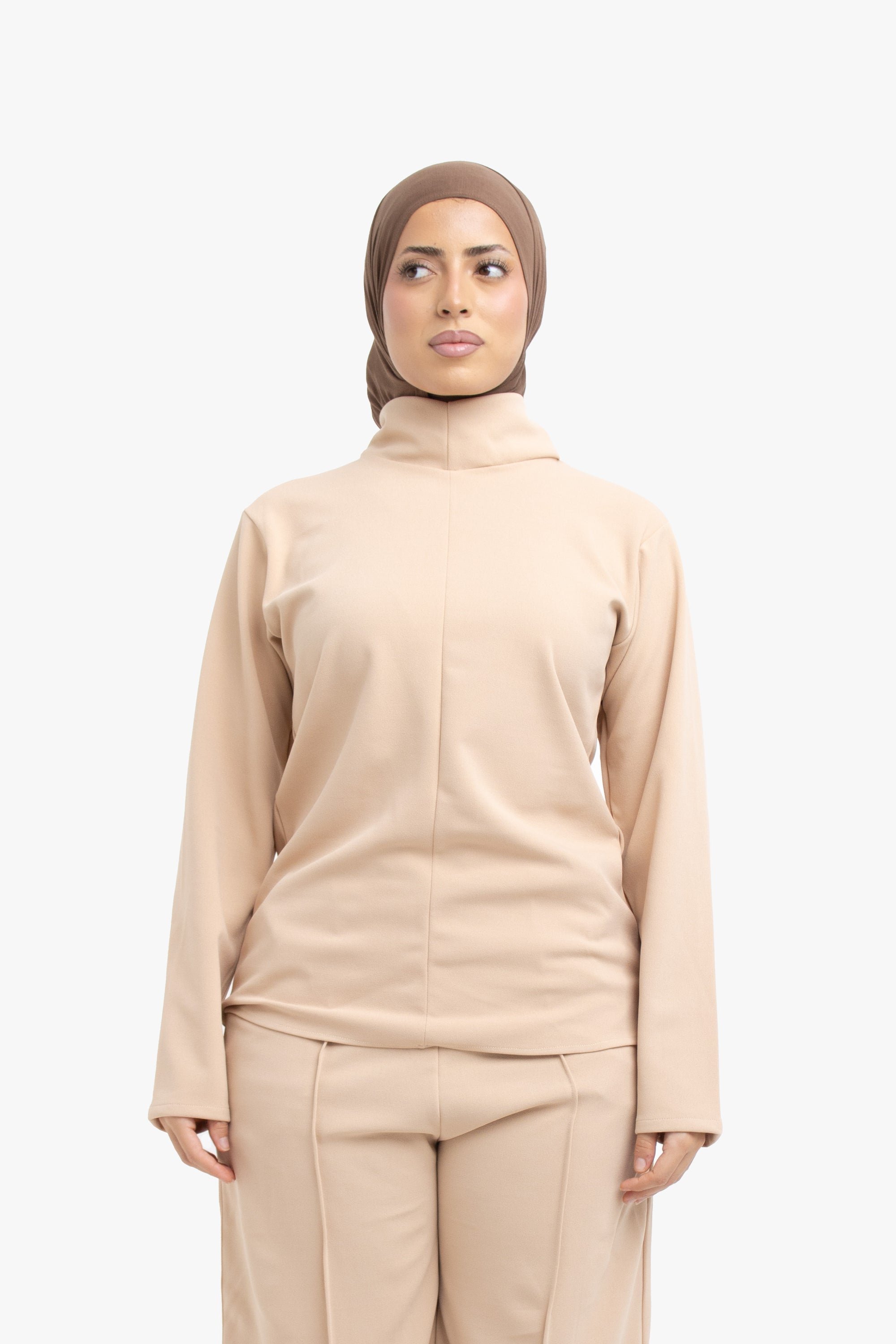 Nude Mock Neck Top