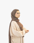Cream Pink Batwing Abaya