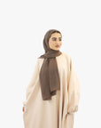 Cream Pink Batwing Abaya