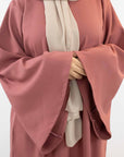Rose Pink Umbrella Sleeve Abaya