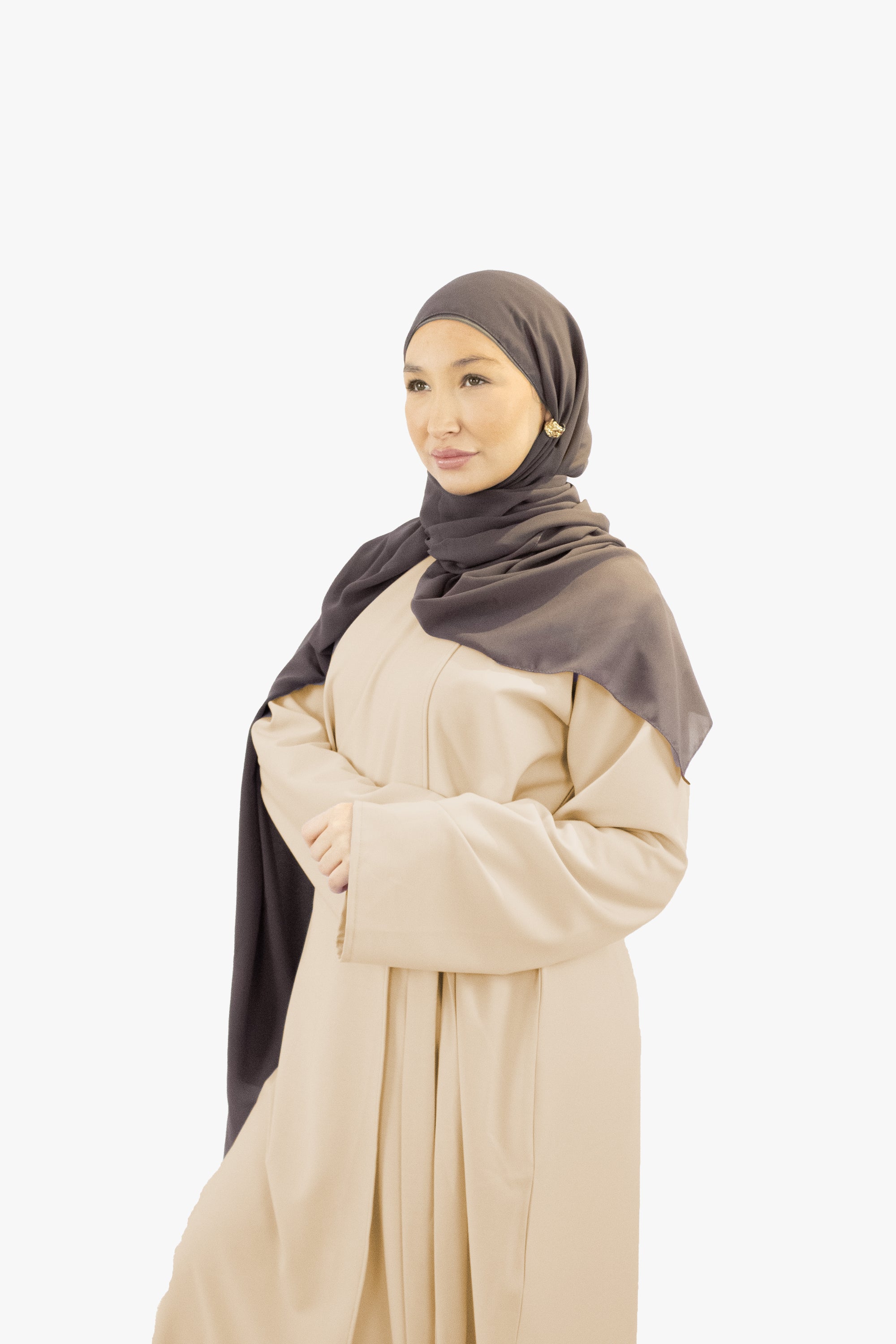 Cream Side Wrap Abaya
