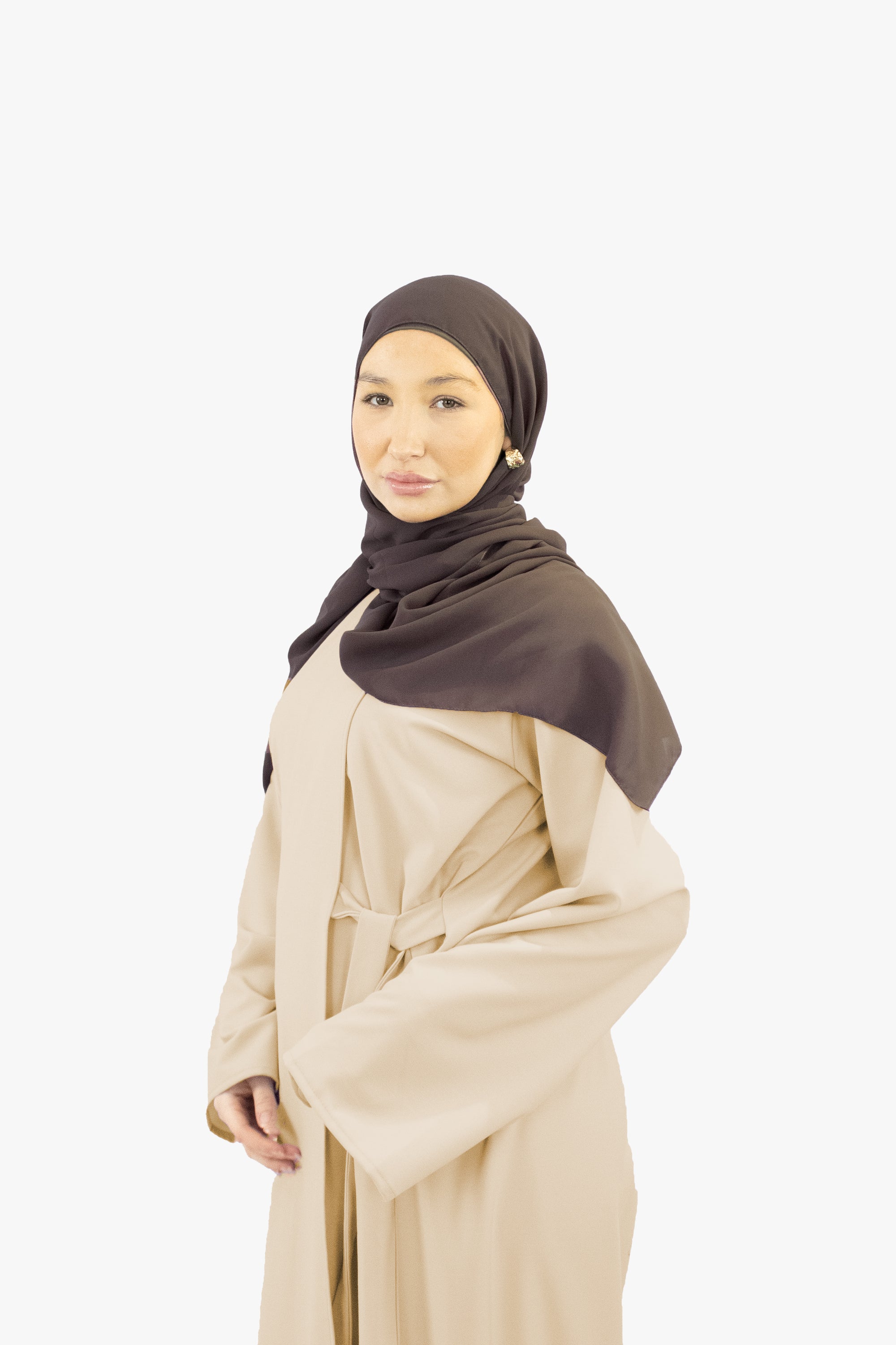Cream Side Wrap Abaya