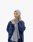 Navy Jersey Batwing Abaya